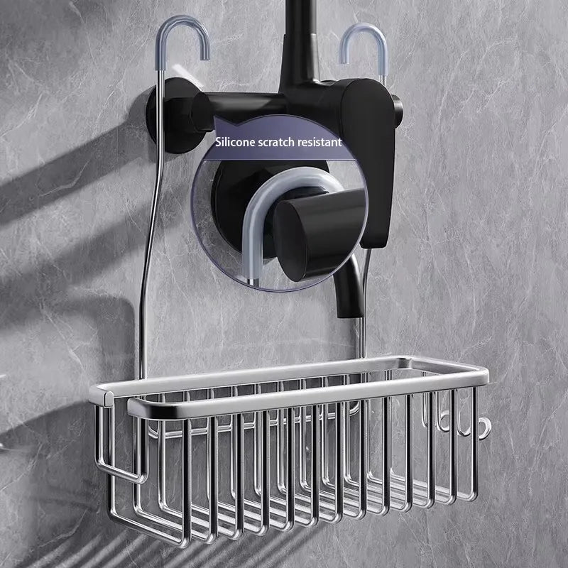 caddie douche noir argenté grille barreaux moderne clips salle bain