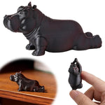 statuette hippopotame résine noire détaillée pose humoristique décoration cadeau articulée.textureGranulee