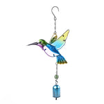 colibris libellules suspendus transparents métal verre peint oiseaux décoratifs cloches chaînes motifs floraux