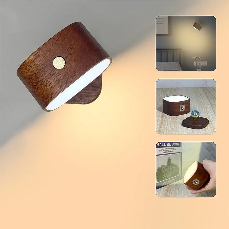 lampes murales modernes bois abat jour blanc éclairage chambre salon veilleuse tactile rechargeable minimaliste
