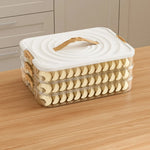 boîte rangement transparente réutilisable qualité alimentaire plastique moderne pratique poignées couvercle blanc beige