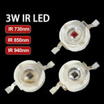 diodes infrarouges 730nm 850nm 940nm 1050nm 3w blanc rouge moderne technologie clips métalliques