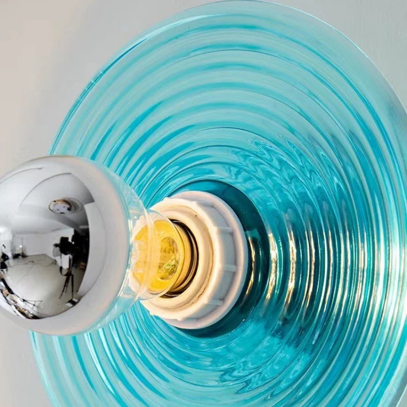 lampes murales modernes verre ondulé orange bleu turquoise blanc minimaliste chambre entrée