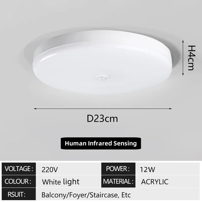 éclairage led plafonnier détecteur mouvement blanc moderne facile garage couloir