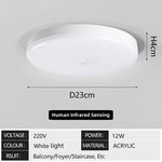 éclairage led plafonnier détecteur mouvement blanc moderne facile garage couloir
