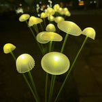 lumière solaire champignon multicolore semi transparent moderne patio jardin led piquet fixéextérieur ambiance