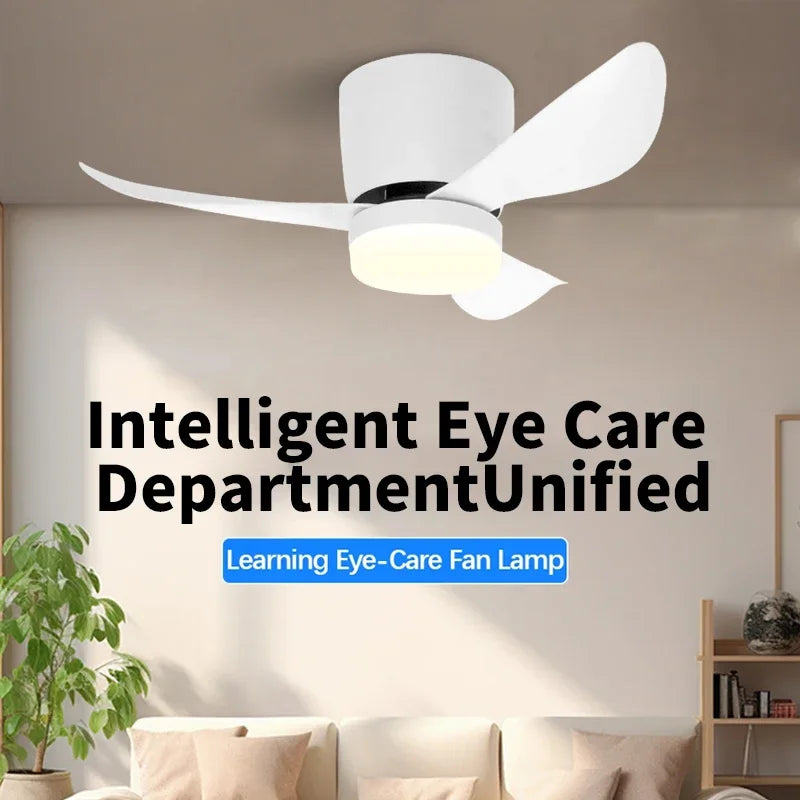 ventilateur moderne éclairage led télécommande pales incurvées minimaliste
