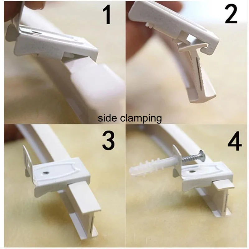 rideau glissière blanc moderne clips top clamping 1m 2m 3m