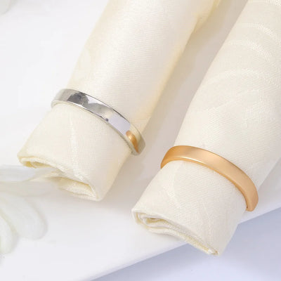 Ronds de serviette dorés métal demi-cercle lot de 12