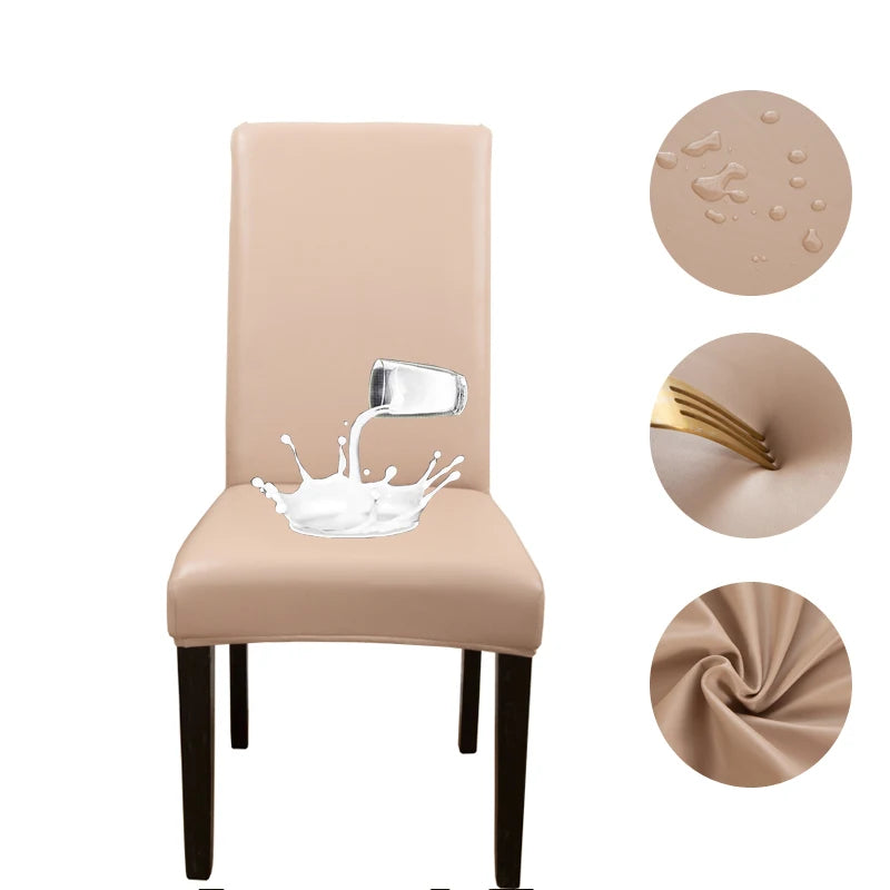 chaise moderne simili cuir tissée imperméable élastique anti poussière noir mariage