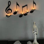 support bougies moderne noir notes musicales bougies non fournies chambre salon decoration murale française