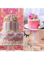 bougies gâteau anniversaire numérotées paillettes papillons rose doré festive decoration tringle