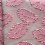 tissu dentelle polyester nylon largeur 51 pouces motifs feuilles stylisées couleurs noir vert rose