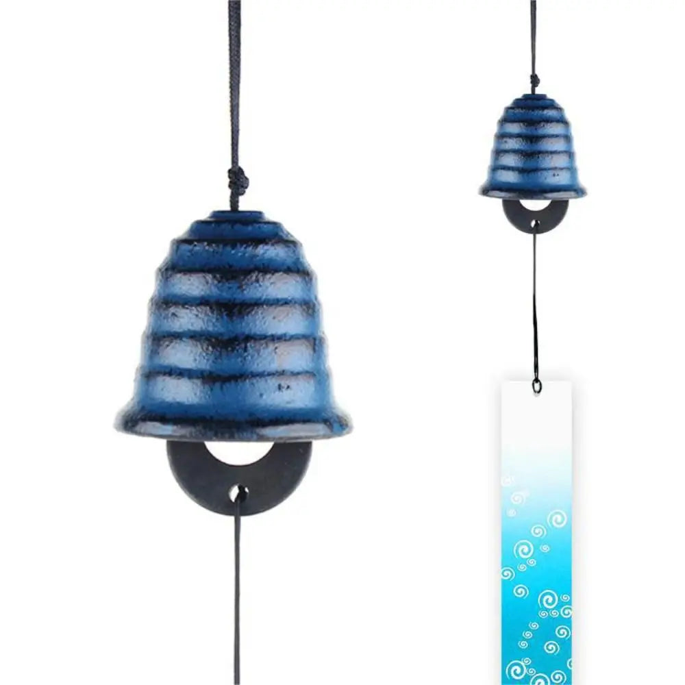 cloches vent moderne motif abstrait poissons vagues océan bleu vert noir jaune