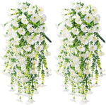 décoration intérieure moderne bouquet suspendu fleurs artificielles rose violet vert feuilles