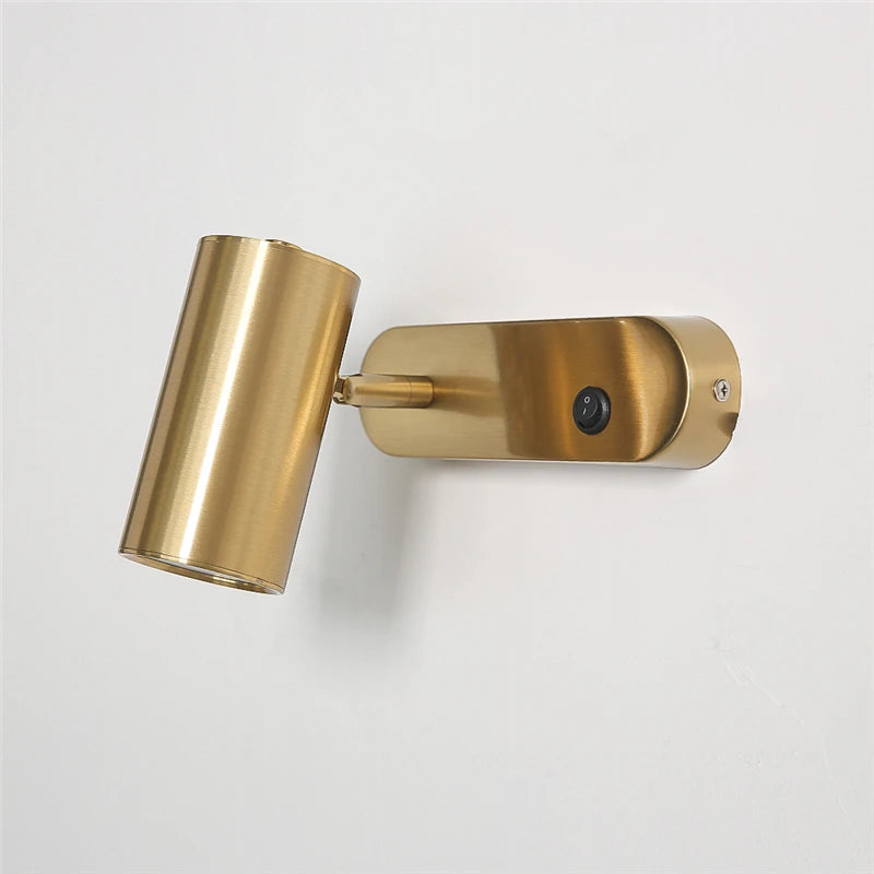 applique murale moderne dorée led éclairage quotidien fixée mur interrupteur bouton contemporain