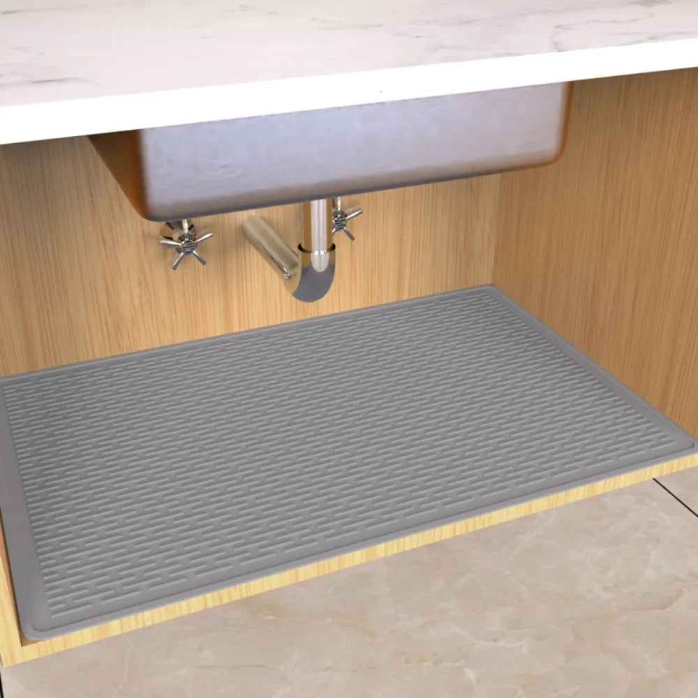 tapis protection sous évier gris hexagones moderne adhésif 96cm 66cm cuisine