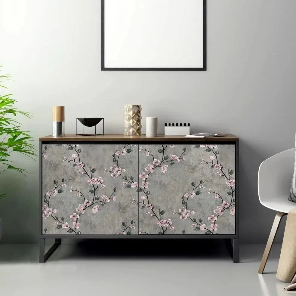 papier peint adhésif floral effets grunge moderne naturel résistant l'eau