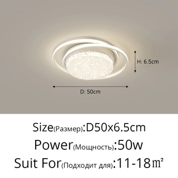 plafonnier led rond moderne cristaux blanc noir marron lampe intérieur élégante