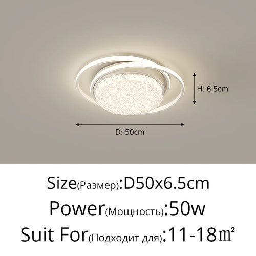 plafonnier led rond moderne cristaux blanc noir marron lampe intérieur élégante