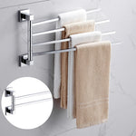 porte serviettes mural chrome acier inoxydable moderne barres rotatives fixations vis