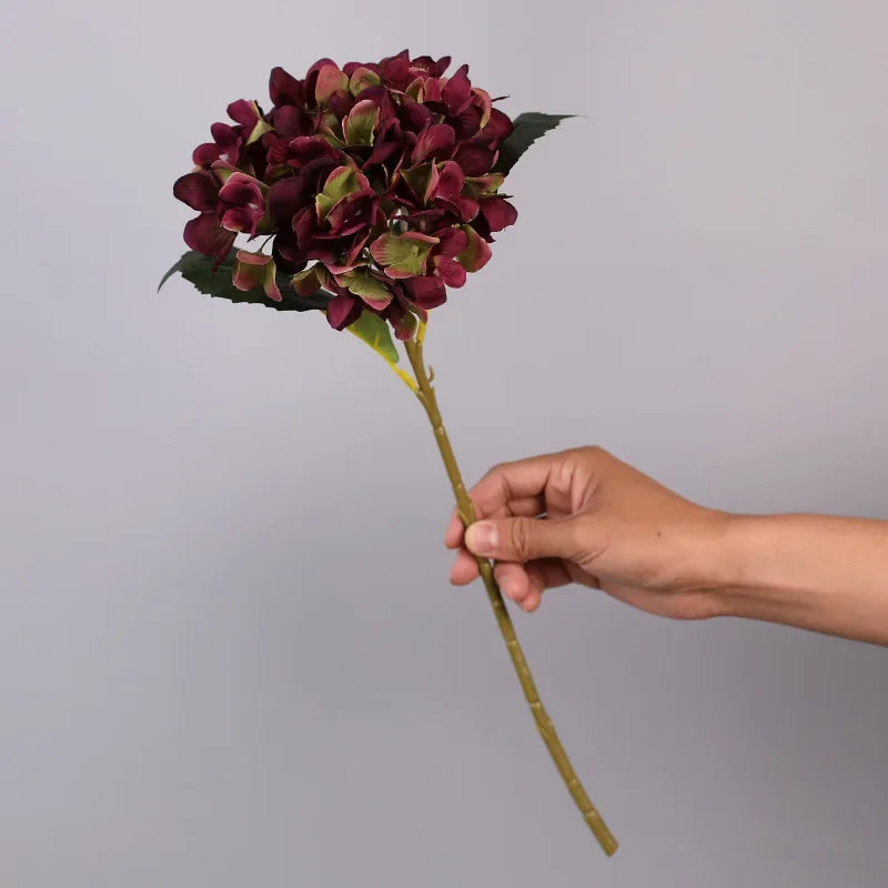 bouquet artificiel fleurs hortensia bleu blanc violet moderne maison mariage