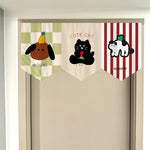 bannière décoration porte fenêtre motif carreaux fruits animaux kawaii enfant 95x45cm