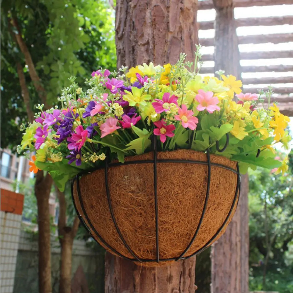 paniers suspendus fleurs artificielles liner coco bohème décoratif balconintérieur métal filaire