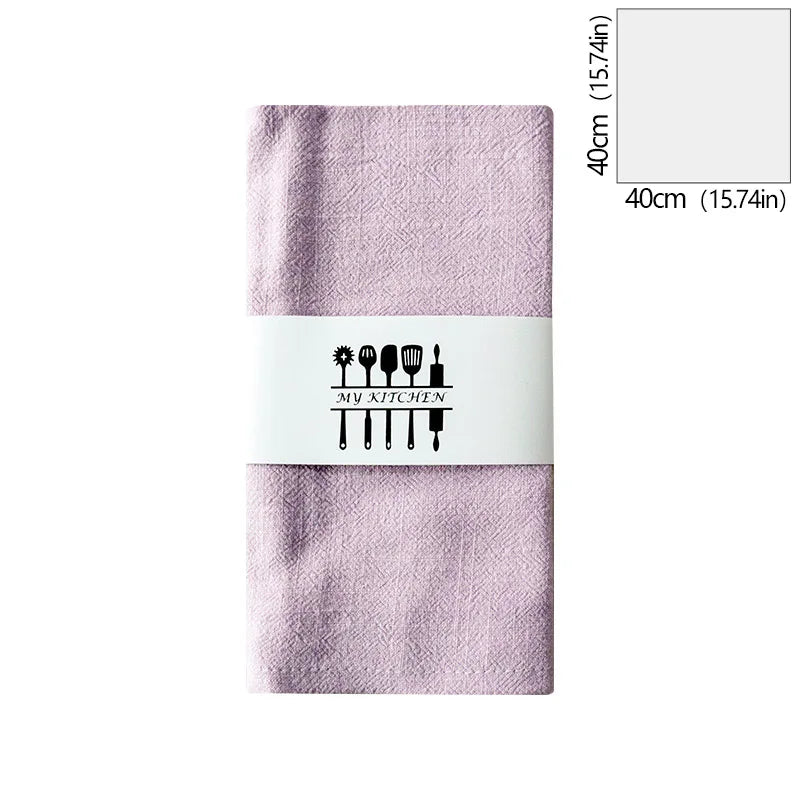 serviettes table coton texture lin moderne vert jaune gris rose beige blanc opaques clips