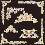 ornements décoratifs bois sculpté floral baroque beige clair intérieur décoration mur meuble