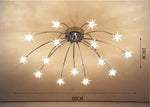 lampe chrome doré moderne étoiles lumineuses transparentes scintillantes led fixations