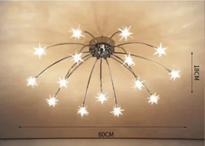 lampe chrome doré moderne étoiles lumineuses transparentes scintillantes led fixations