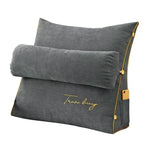 coussin multifonctionnel velours uni jaune bleu marine gris moderne amovible poche smartphone 45x20cm