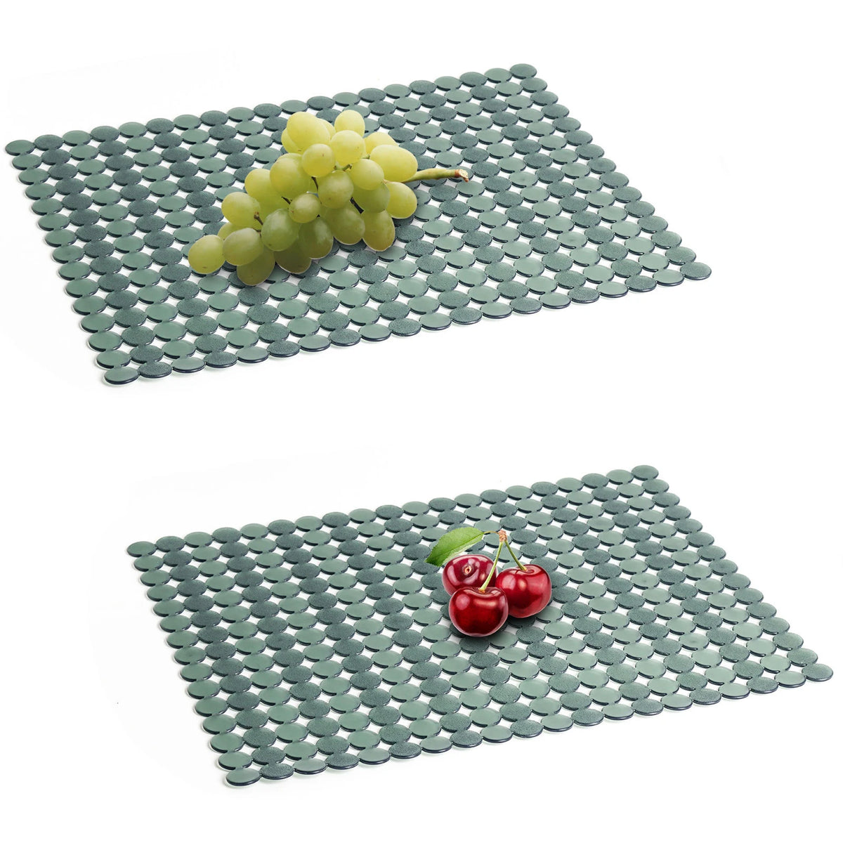 tapis cuisine anti dérapant noir moderne adhésif rondelles grille 30x40cm