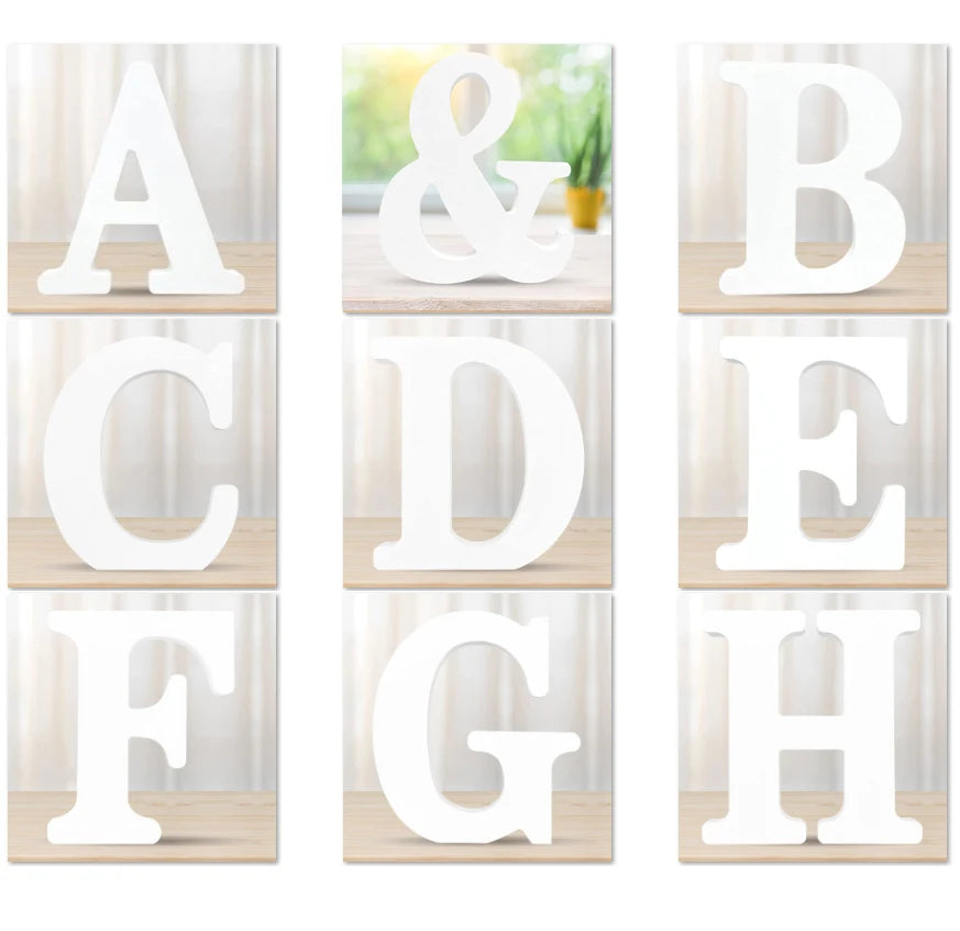 lettres decoratives bois blanc simples classiques decoration murale
