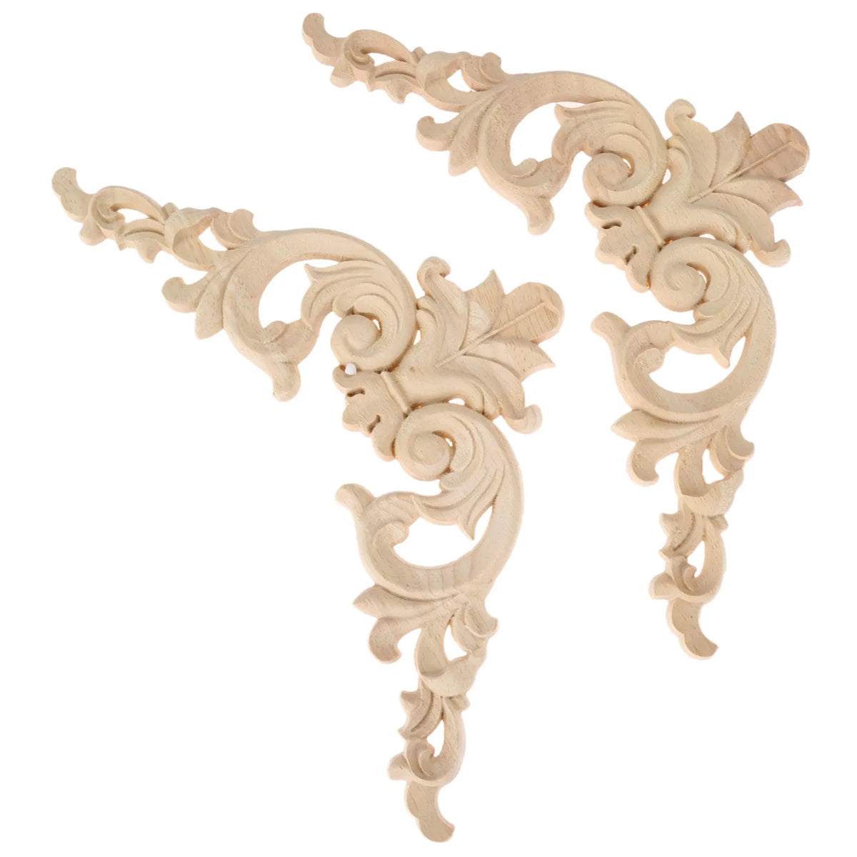 ornements décoratifs bois feuilles stylisées motifs floraux complexes baroque fixation