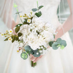 bouquet fleurs artificielles soie mariage anniversaire baby shower décoration intérieure vase transparent rose blanc