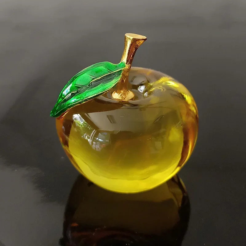 pomme rouge verre mat artisanal pomme jaune verre mat artisanal pomme verte verre mat