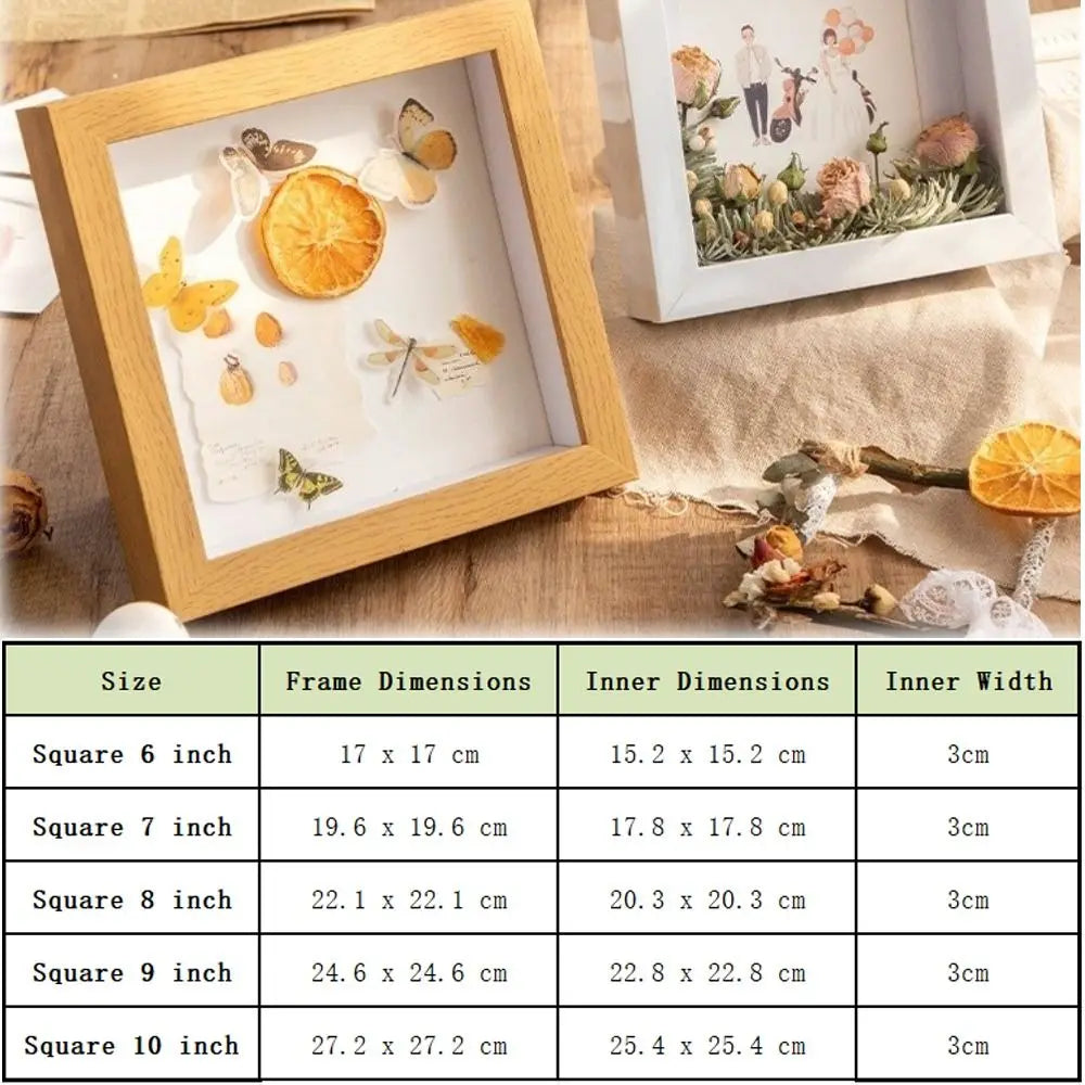 cadre decoratif bois naturel noir papillons fleurs seche moderne adhésif 10 inch