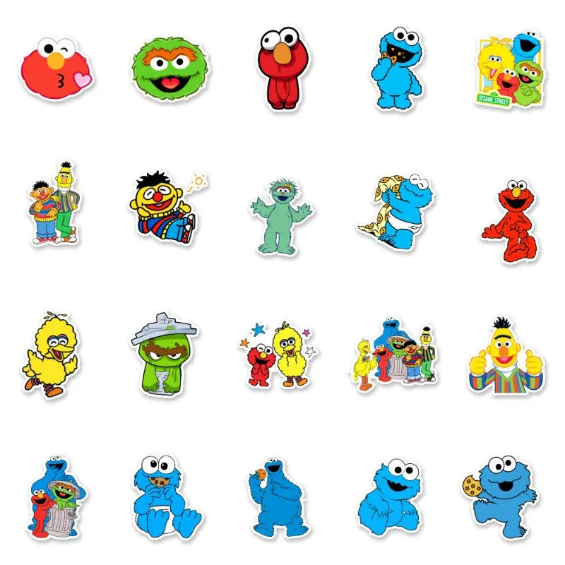 sticker sesame street enfant collection cartoon personnages adhésifs couleur bye zzz wow