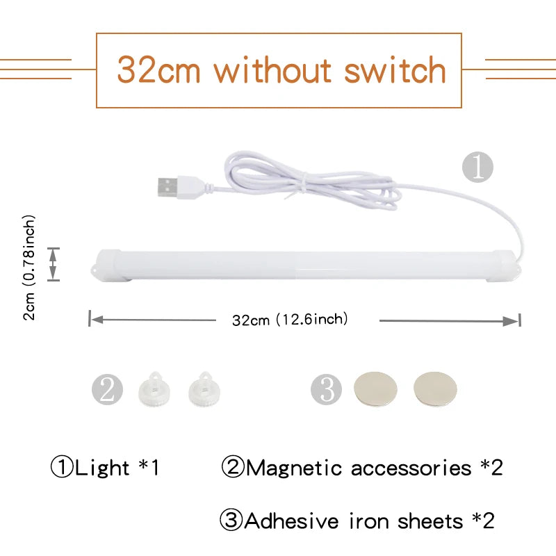 lampe led aimantée usb moderne blanc mat 32cm 5v warm white light