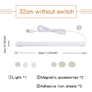 lampe led aimantée usb moderne blanc mat 32cm 5v warm white light