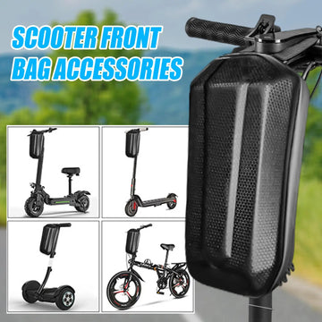 sacoche frontale scooter vélo noir texture hexagonale modernes utilitaires fixations velcro compartiments portefeuille clés