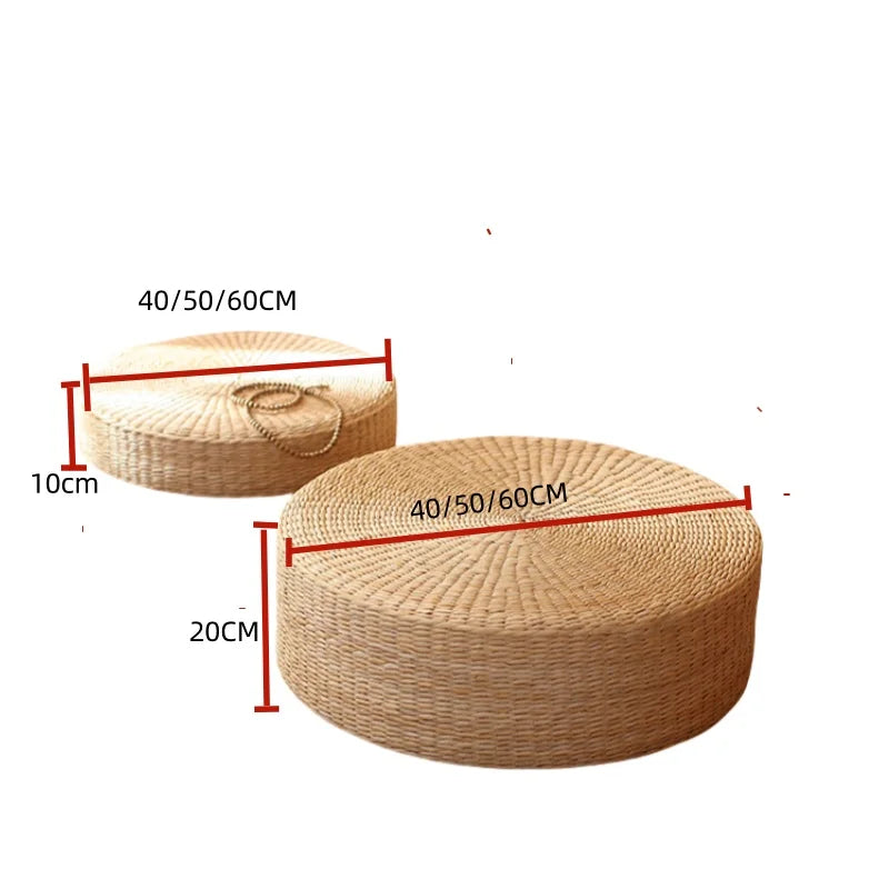 tabouret tressé paille mousse mémoire forme rond bébé moderne anti décubitus diamètre 40 50