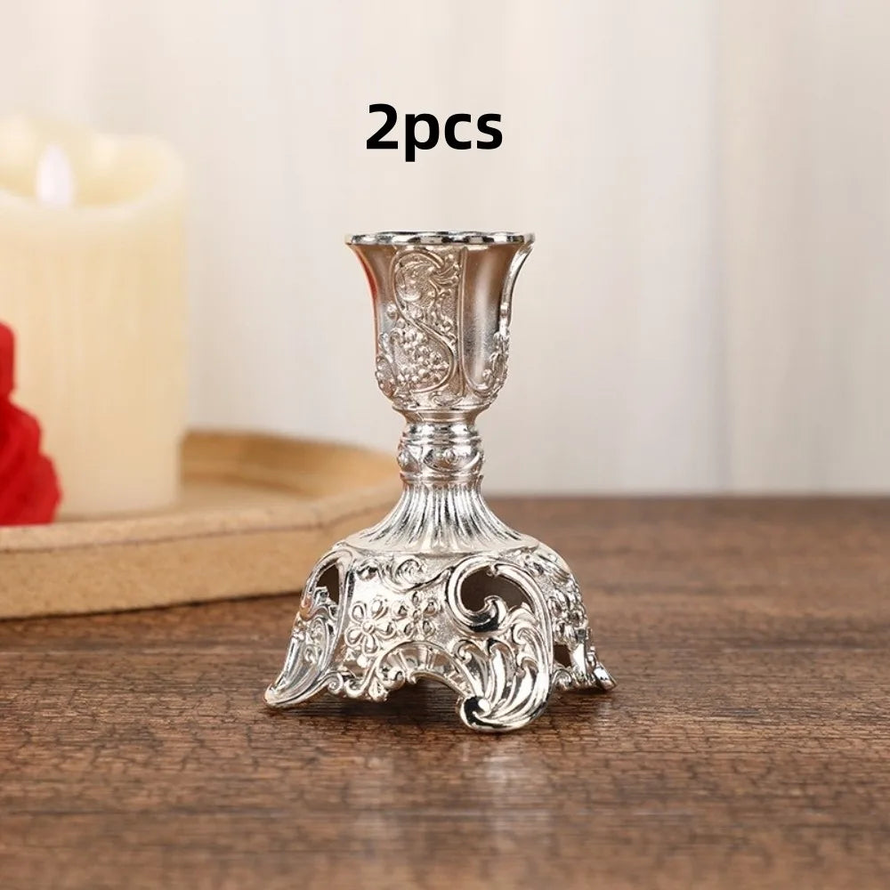 bougeoirs or argent ornements floraux classique baroque décoration intérieure support bougie nouveau post moderne