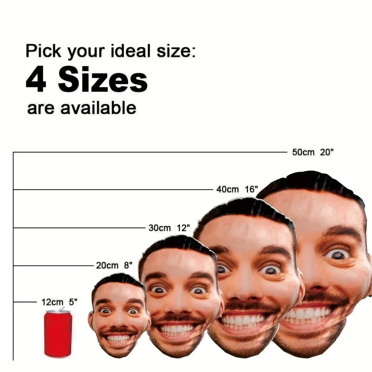 masque personnalisable photo personne lavable polyester moderne différents tailles adultes