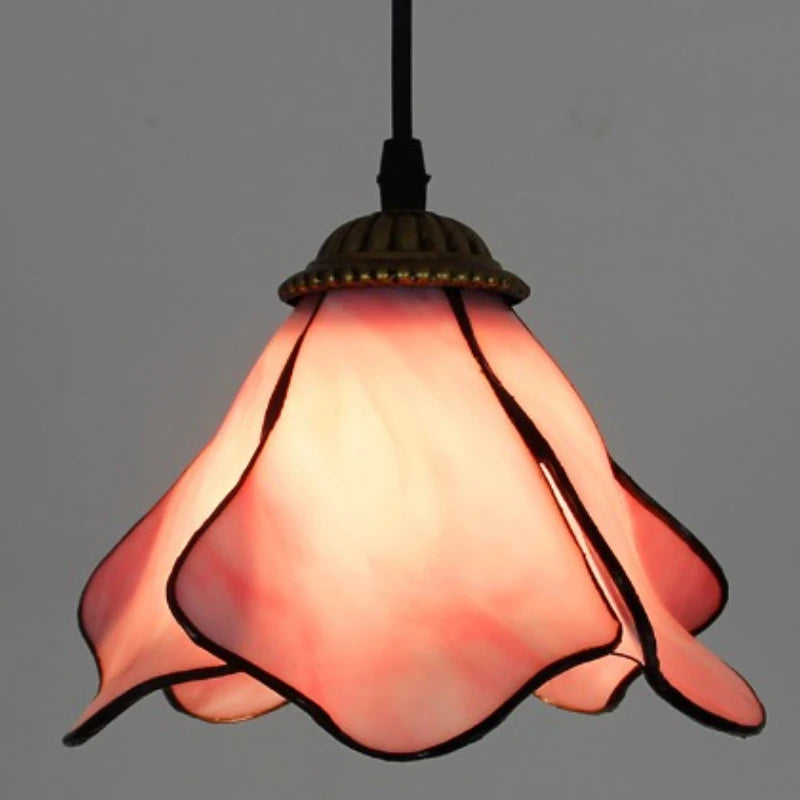 lampe suspendue tiffany multicolore stained glass floral salon chambrehôtel