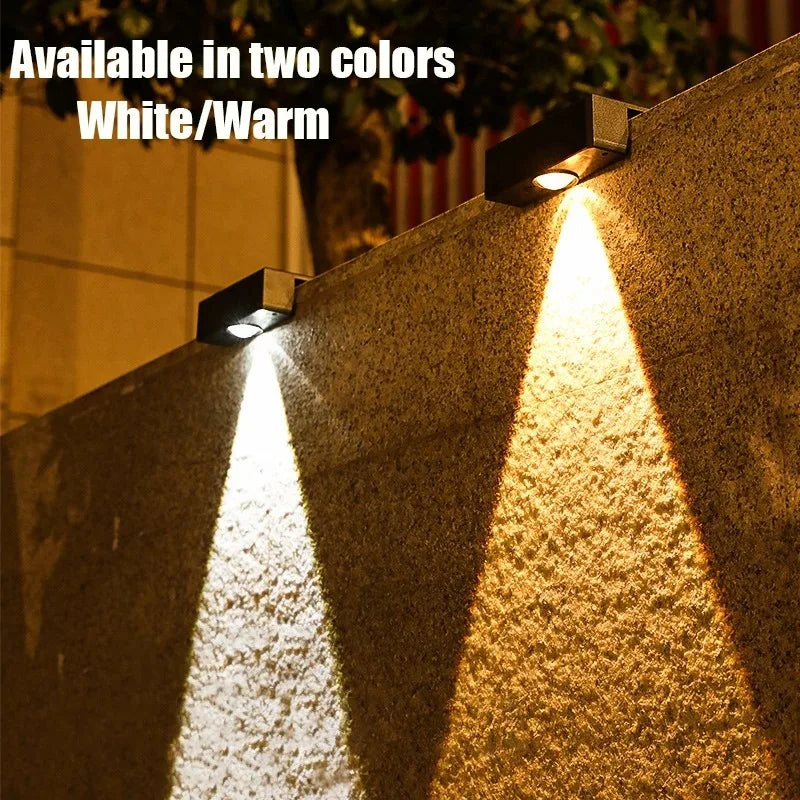 lampe murale solaire étanche ip65 led moderne noir blanc doré minimalistesextérieur