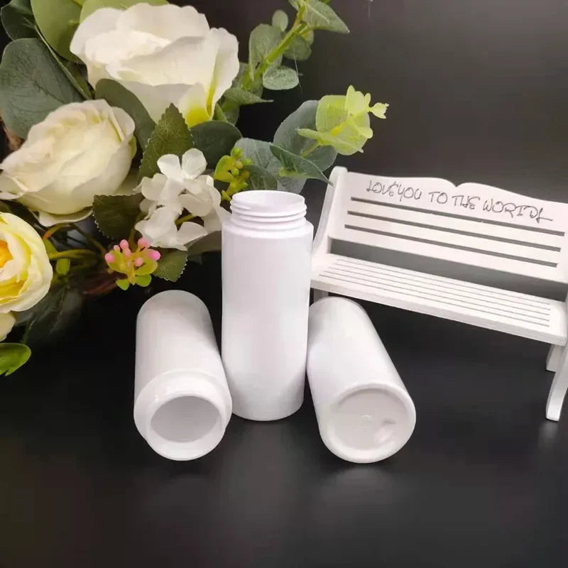 flacons cosmétiques blancs rechargeables bouchons embouts moderne 30ml 50ml 60ml 80ml 100ml