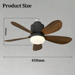 ventilateur lampe moderne télécommande led noir blanc bois naturel